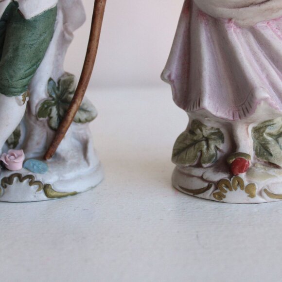 Vintage Porcelain Figurines, Capodimonte, Korean, Bisque Porcelain Man and Wom - Picture 2 of 10